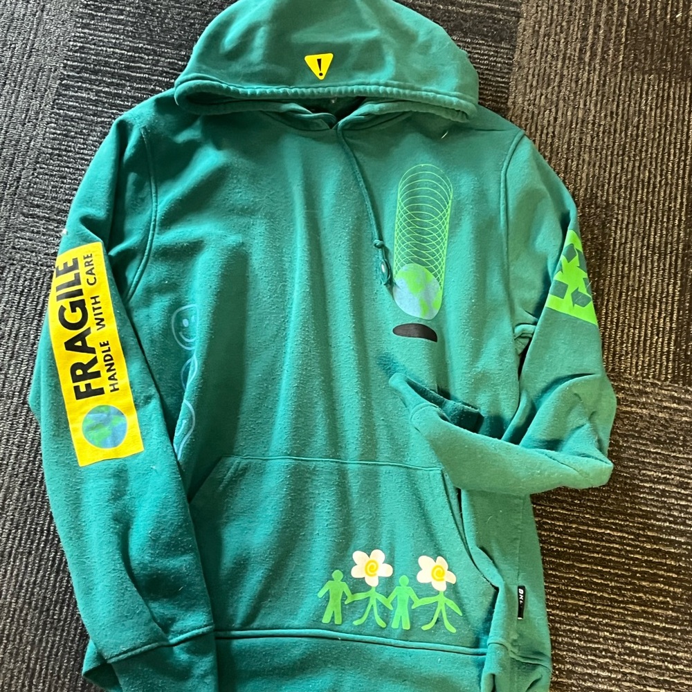 Source Unknown Green Graphic Hoodie